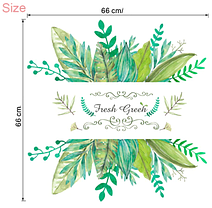 Вінілова наклейка на стіну Зелене листя Fresh Green (лист 50 х 70 см) Б443-1, фото 3
