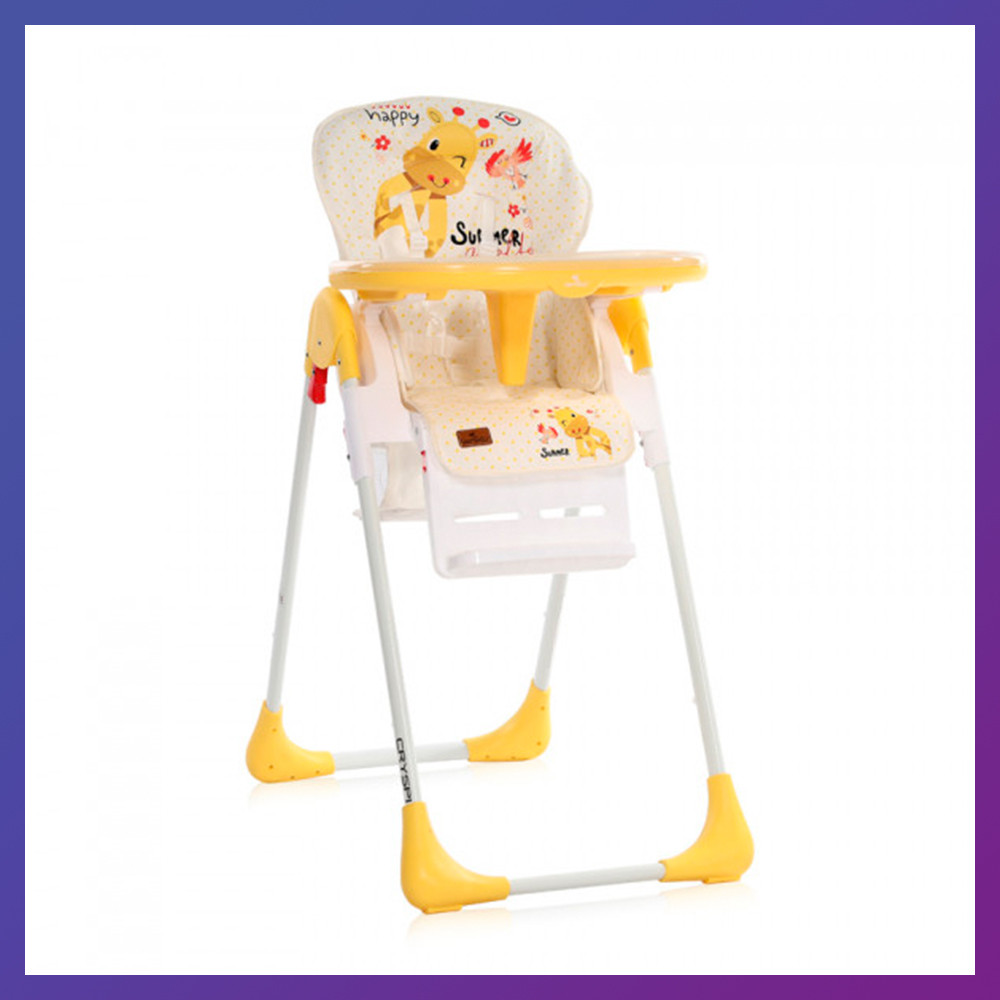Стільчик дитячий для годування з регульованою спинкою Lorelli CRYSPI Yellow giraffe жовтий, фото 1