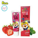 Безпечна зубна паста зі смаком полуниці для малюків 1-4 років  PORORO Toothpaste For Toddler Strawberry, 40g, фото 3