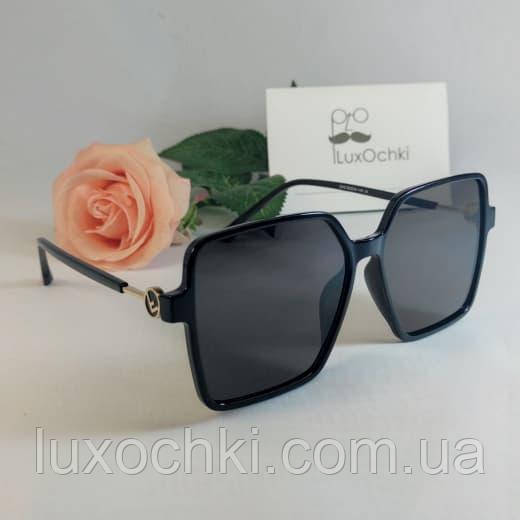 Новинка! Женские солнцезащитные квадратные большие черные очки Fendi