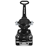 Дитяча каталка-толокар M 3186L-2, народить.ручка MP3 і світло від акум6V4,5AH, кігд.сидіння, чорний, фото 4
