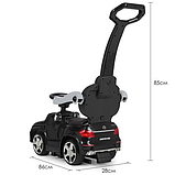 Дитяча каталка-толокар M 3186L-2, народить.ручка MP3 і світло від акум6V4,5AH, кігд.сидіння, чорний, фото 7