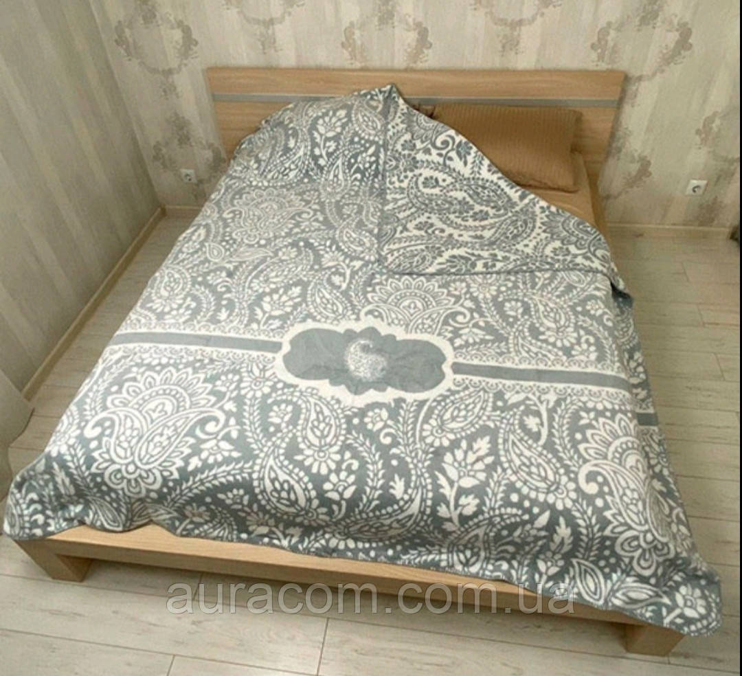 Сірий двосторонній плед, 200 х 220 см, Belizza, Туреччина, фото 1