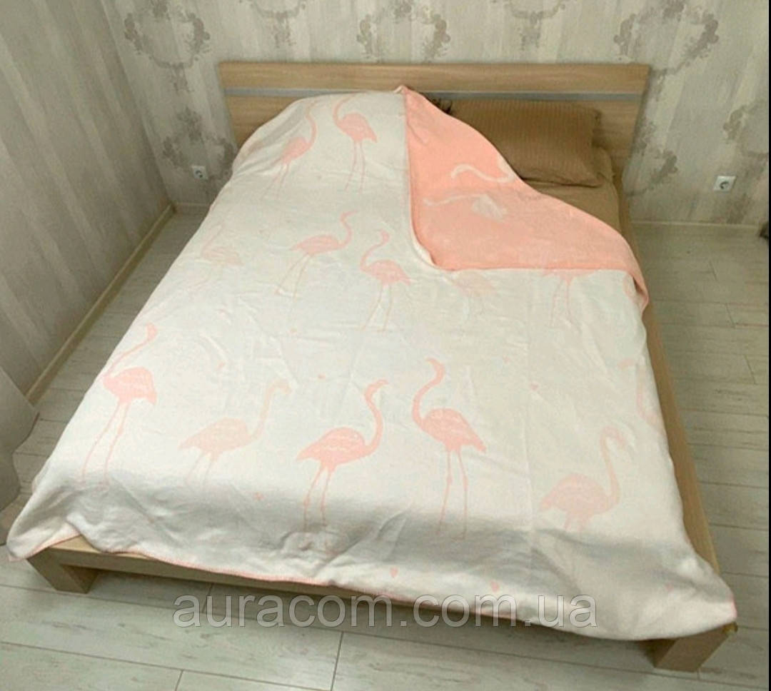 Рожевий із білим плед із фламінго, Belizza, Pelikan kahve, Туреччина, фото 1