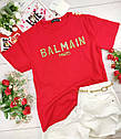 Червона жіноча футболка Balmain (Балман), фото 4