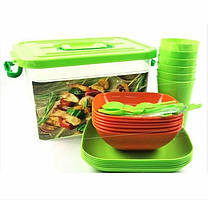 Набір пластикового посуду для пікніка на 6 персон