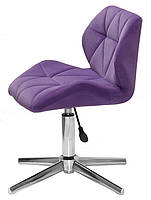 Стілець Set Modern Base пурпуровий В-1013 (фіолетовий) велюр на хромованій хрестовині зі стопками, фото 4