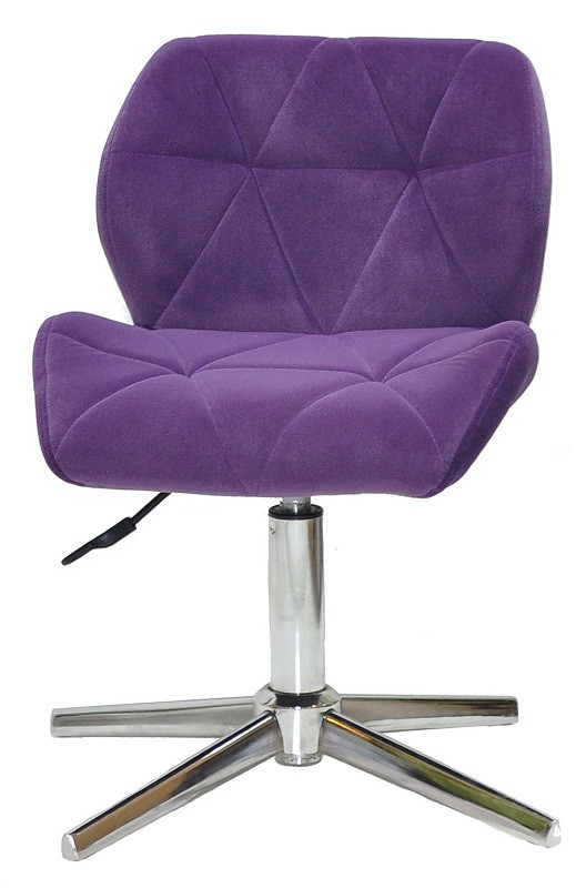 Стілець Set Modern Base пурпуровий В-1013 (фіолетовий) велюр на хромованій хрестовині зі стопками, фото 1