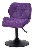 Стілець Set BK — Base велюр фіолетовий В-1013 на чорній круглій ніжці з підіймальним механізмом, фото 2