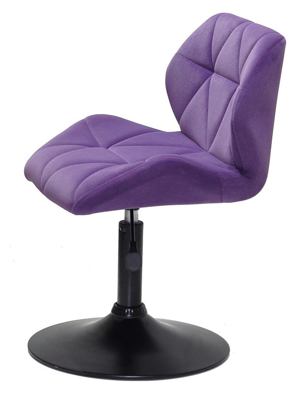 Стілець Set BK — Base велюр фіолетовий В-1013 на чорній круглій ніжці з підіймальним механізмом, фото 1