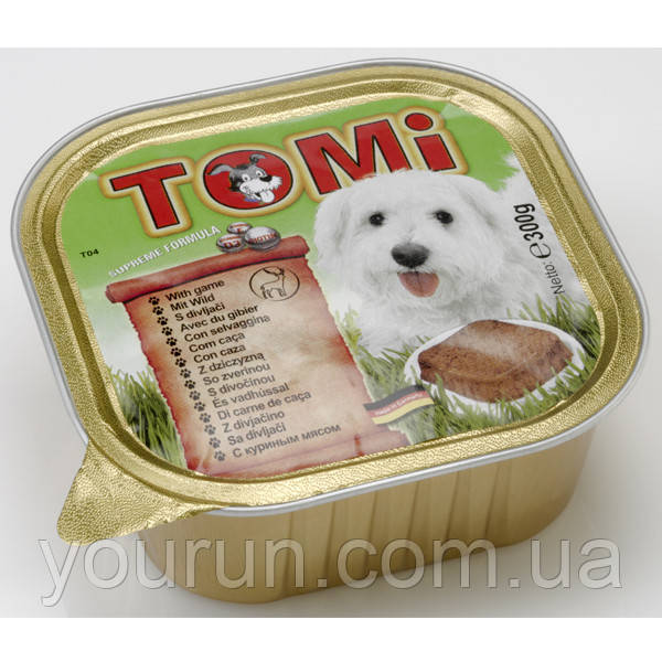 TOMi ДИЧИНУ (game) консерви корм для собак, паштет 300гр.