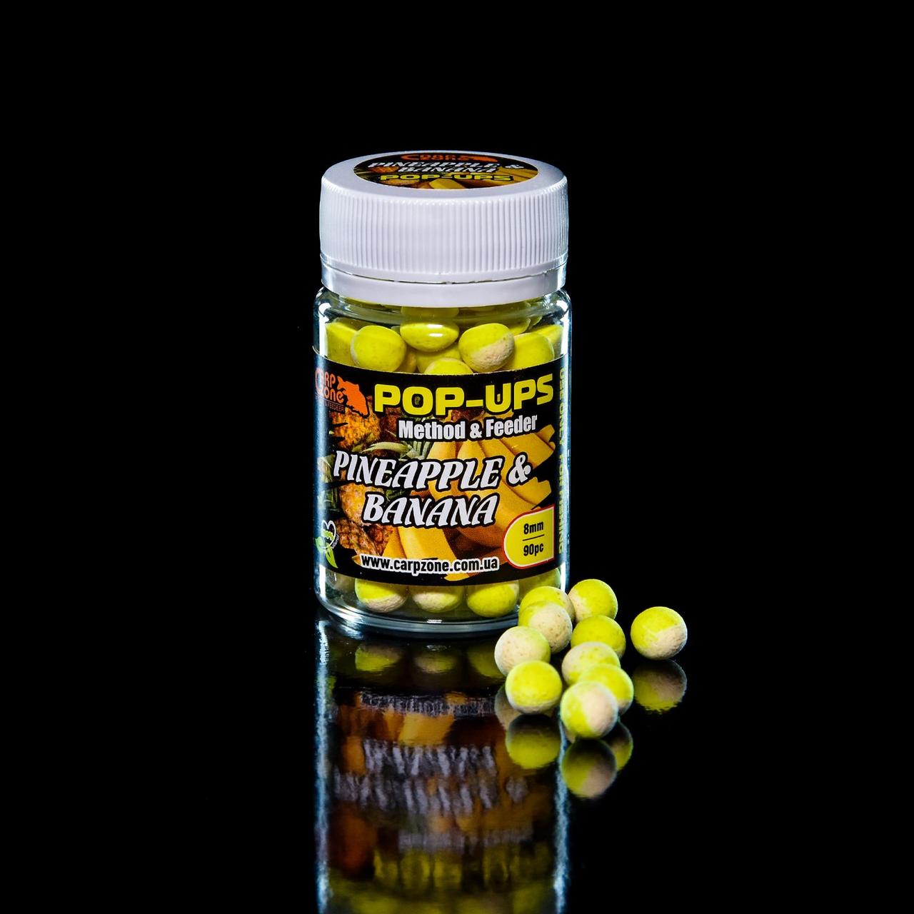 Поп Ап CarpZone Pop-Ups Method & Feeder Pineapple & Banana (Ананас і Банан) 8mm/90pc, фото 1