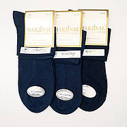 Чоловічі безшовні середні шкарпетки сітка темно-сині Marjinal Туреччина, фото 3