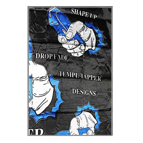 Пеньюар Barber Skills (чорно-синій)