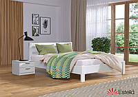 Деревянная двуспальная кровать в спальню Рената Люкс 160х200см белая со щита 2Л4