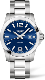 Чоловічі годинники LONGINES L3.759.4.96.6 Conquest 41 mm Blue Dial Quartz CLASSIC