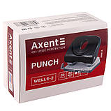 Діркопробивач для паперу Axent Welle-2 3830-06-A, пластиковий, 30 аркушів, червоний, фото 6