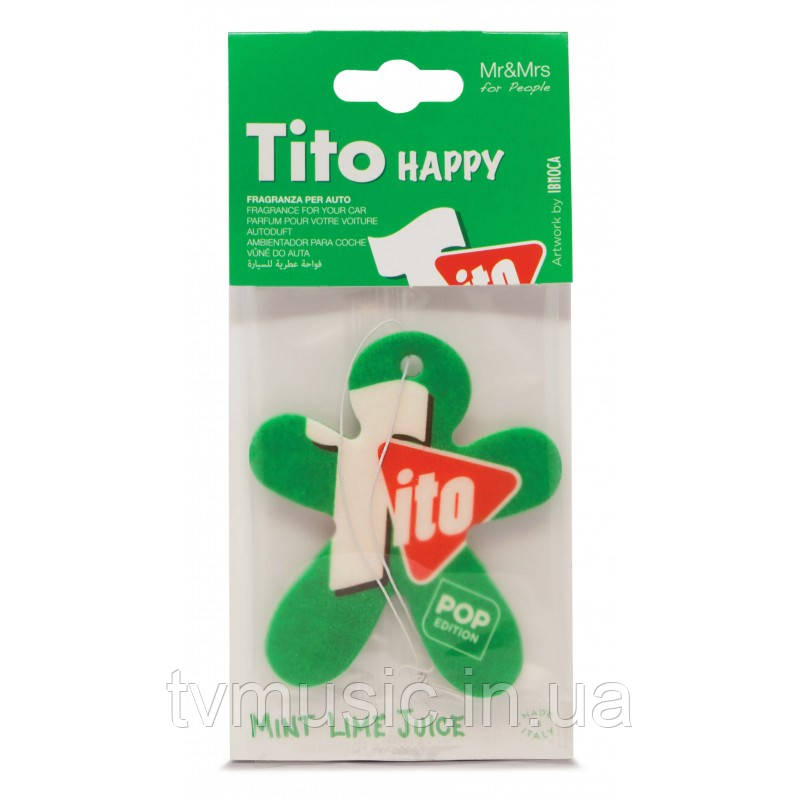 Ароматизатор в машину Mr&Mrs TITO POP Mint Lime Juice - Green