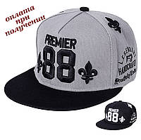 Чоловіча молодіжна модна та стильна кепка реперка блайзер прямий козирок Snapback PREMIER 88