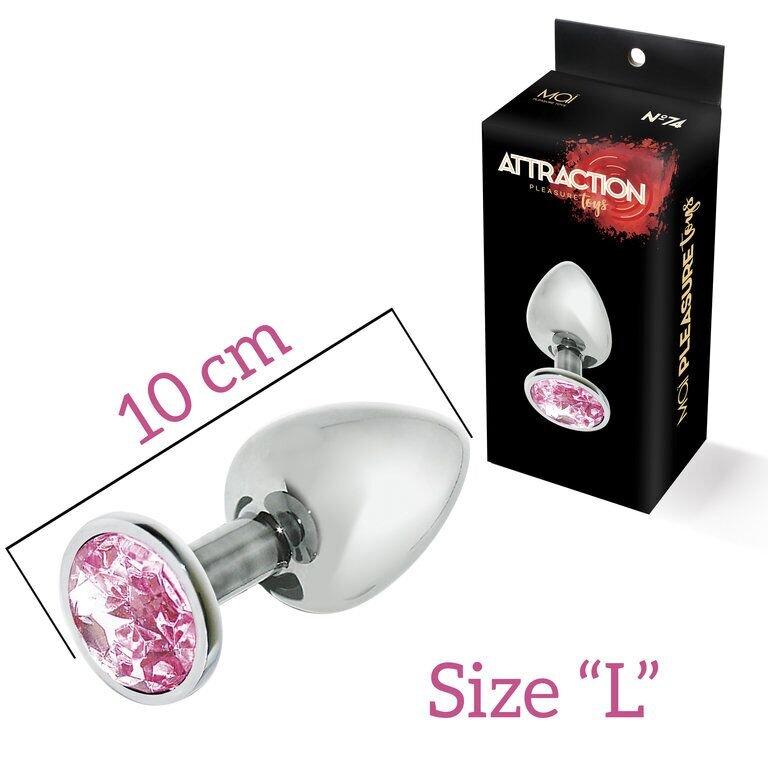 Металлическая анальная пробка с кристаллом MAI Attraction Toys №74, 10см на 4см