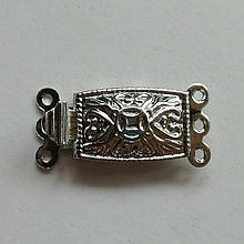 Застібка для бус і намист 20 х 9 мм колір сріблястий 10 шт