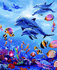 Розмальовка для дорослих Підводний світ (GZS1153) 40 х 50 см (Без коробки)