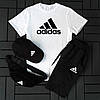 Чоловічий костюм шорти та футболка Adidas Літній комплект Адідас бавовна, фото 3
