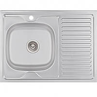 Кухонна мийка LIDZ 6080-L 0.6мм Satin (160)