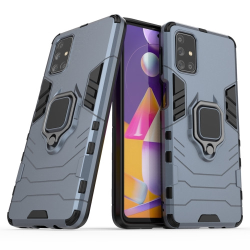 Чохол накладка для Samsung M31S M317 - Hybrid armor 2.0 з кільцем і підставкою Темно-Сірий