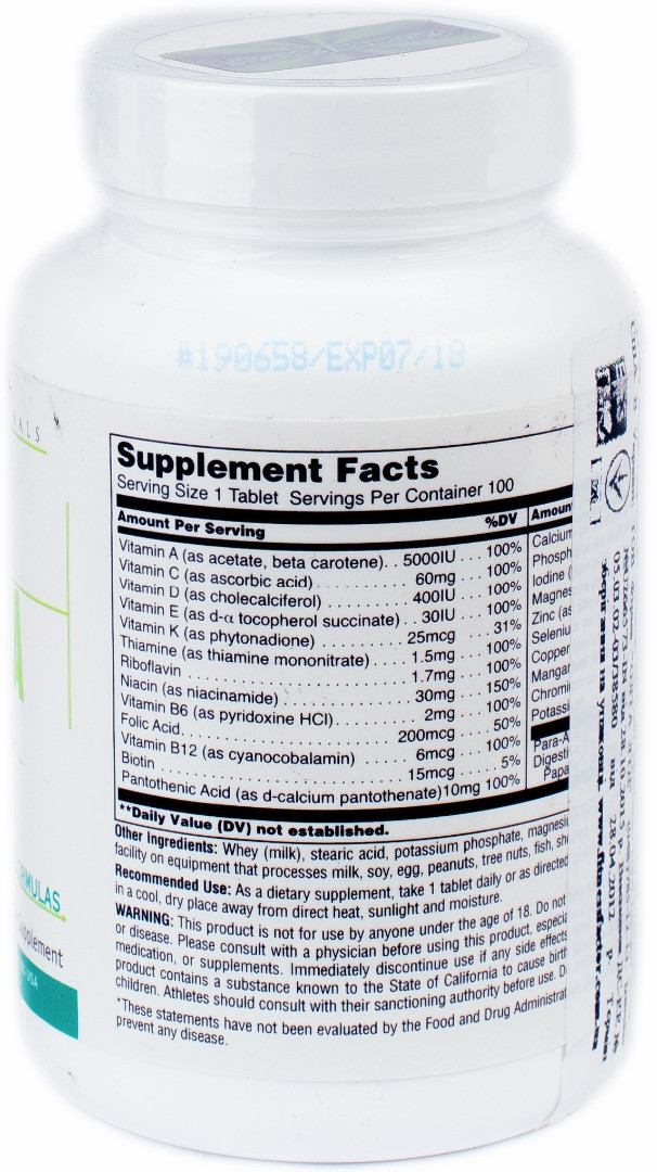 Комплекс витаминов и микроэлементов для спортсменов Daily Formula 100 таблеток Universal Nutrition (00166-01) - фото 3 - id-p1029202883