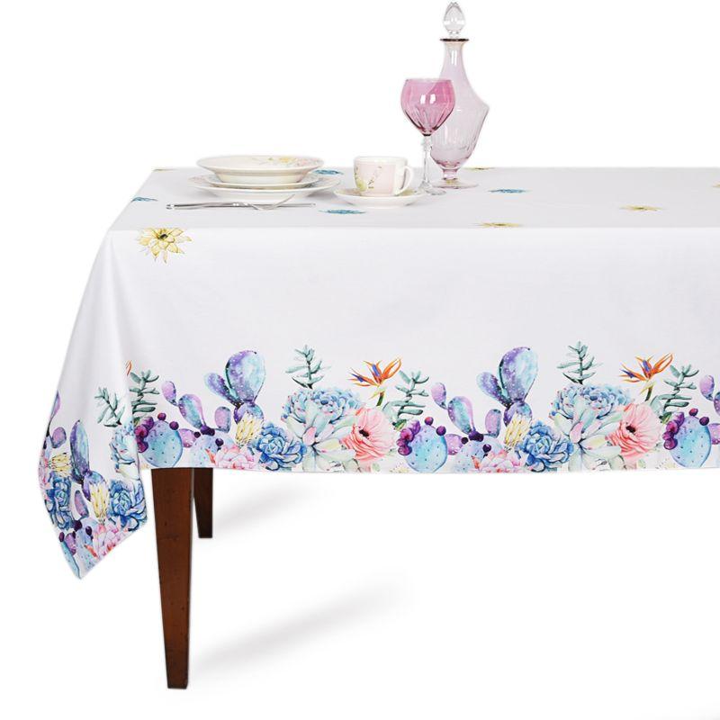 Скатертина з бавовни біла водовідштовхувальна "Мексиканська спека" Villa Grazia Premium, 160x300 см, фото 1