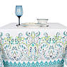Скатертина на квадратний стіл бавовняна з візерунком "Бірюзовий ажур" Villa Grazia Premium 160х160, фото 3