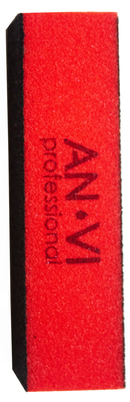 Баф для полірування нігтів ANVI Professional квадратний червоно-чорний, фото 1