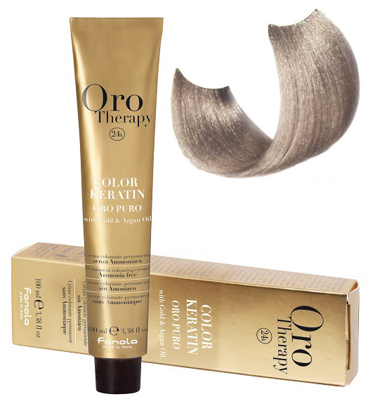 Крем-фарба безаміачна для волосся Fanola Oro Therapy  №10/1 Blonde platinum ash 100 мл