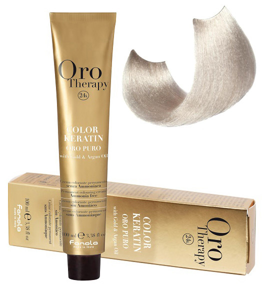 Крем-фарба безаміачна для волосся Fanola Oro Therapy №11/1 Superlight platinum blonde ash 100 мл, фото 1