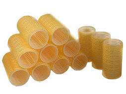 Бігуді на липучці Sibel жовті 32 мм 12 шт