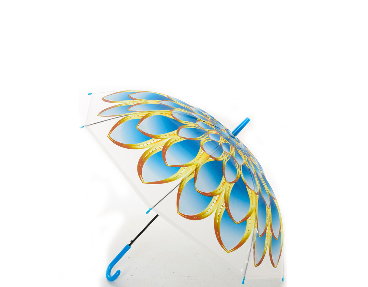 Зонтик детский подростковый от дождя ветрозащитный разноцветный прозрачный (яркий цветок) 92см Profi (MK 4112) - фото 2 - id-p1357131193
