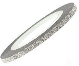 Голографічна смуга для нігтів ANVI 3 мм срібна з блискітками