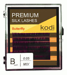 Вії для нарощування, чорні Kodi Professional Butterfly №В. 0.05 6 рядів: 8-2; 9-2; 10-2