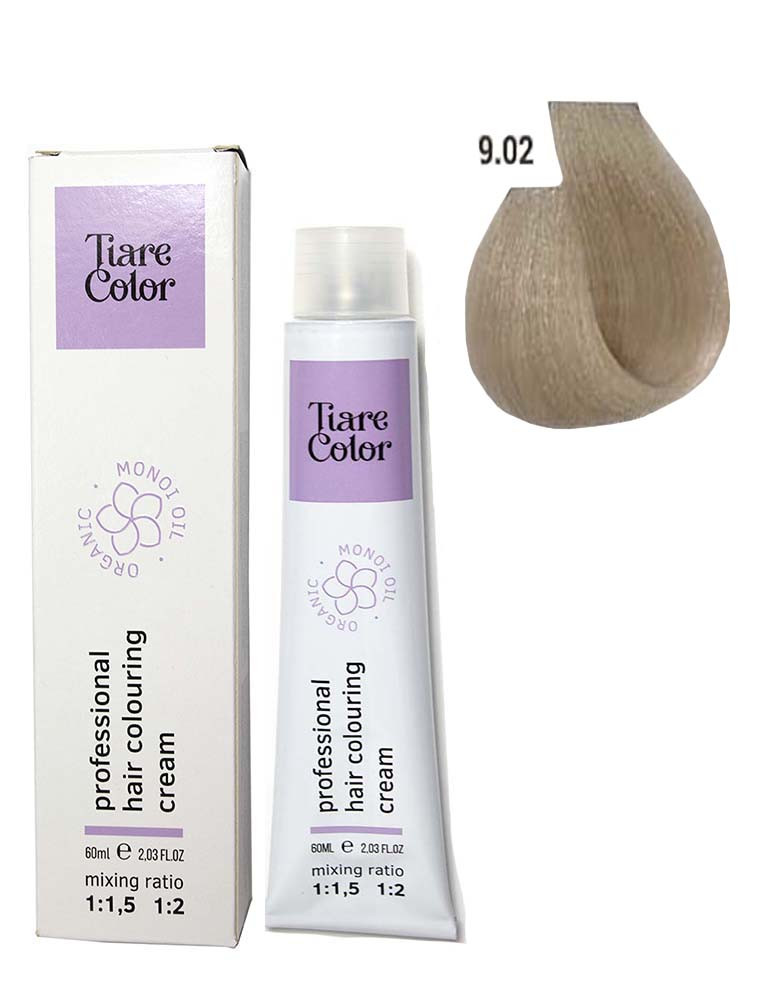 Крем-фарба для волосся Tiare Color №9.02 Very light pearl blonde 60 мл, фото 1