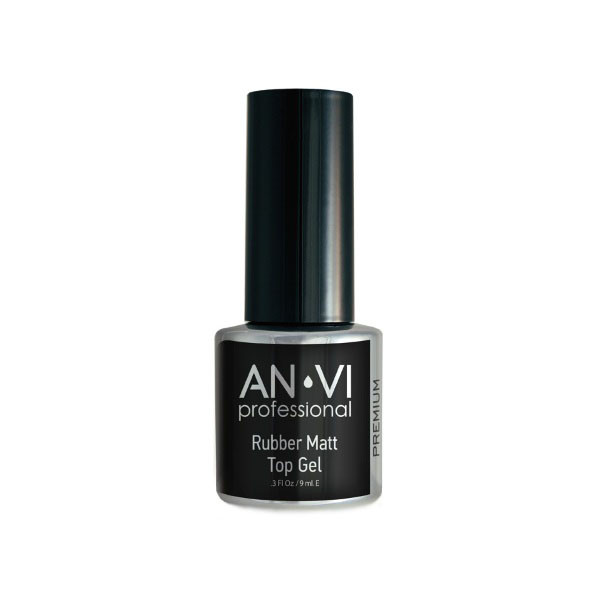 Фінішне покриття з матовим ефектом ANVI Professional Rubber Matt Top Gel 9 мл, фото 1