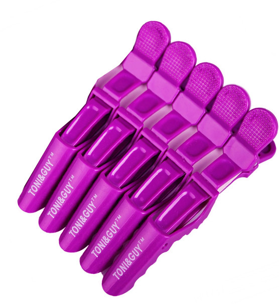 Затискач пластиковий для волосся Crocodile рожевий 6 шт, фото 1