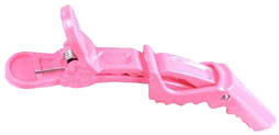 Затискач пластиковий для волосся Crocodile рожевий 6 шт.