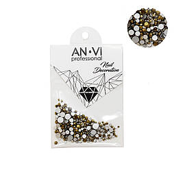 Камінці сваровських ANVI Professional MIX золоті №14 200 шт