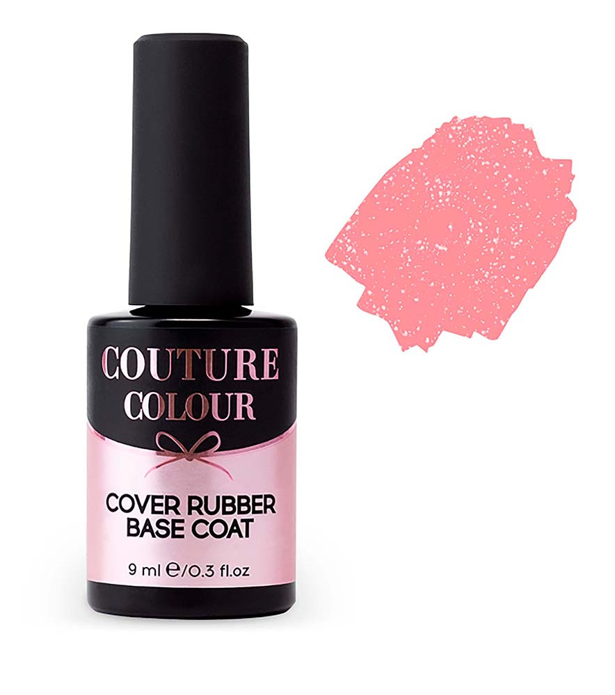Основа для гель-лаку Couture Colour Cover Rubber Base Coat №09 Коралово-рожевий з мікроблиском 9 мл, фото 1
