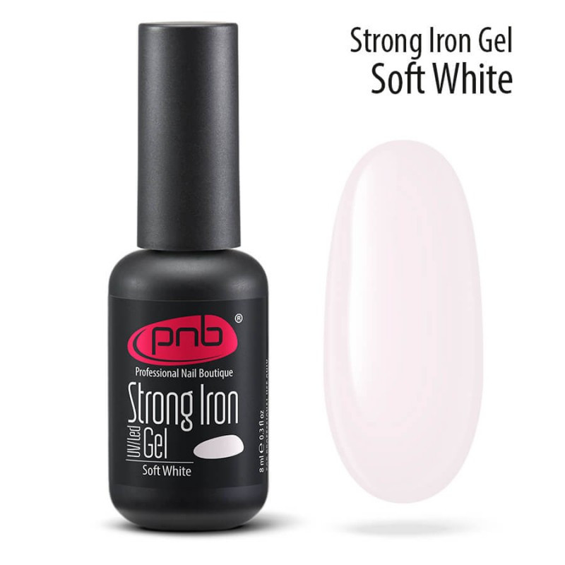 Гель моделювальний PNB Strong iron gel soft white ніжно-білий 8 мл