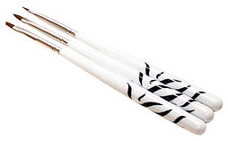 Кисть для розпису Зебра набір 3 шт