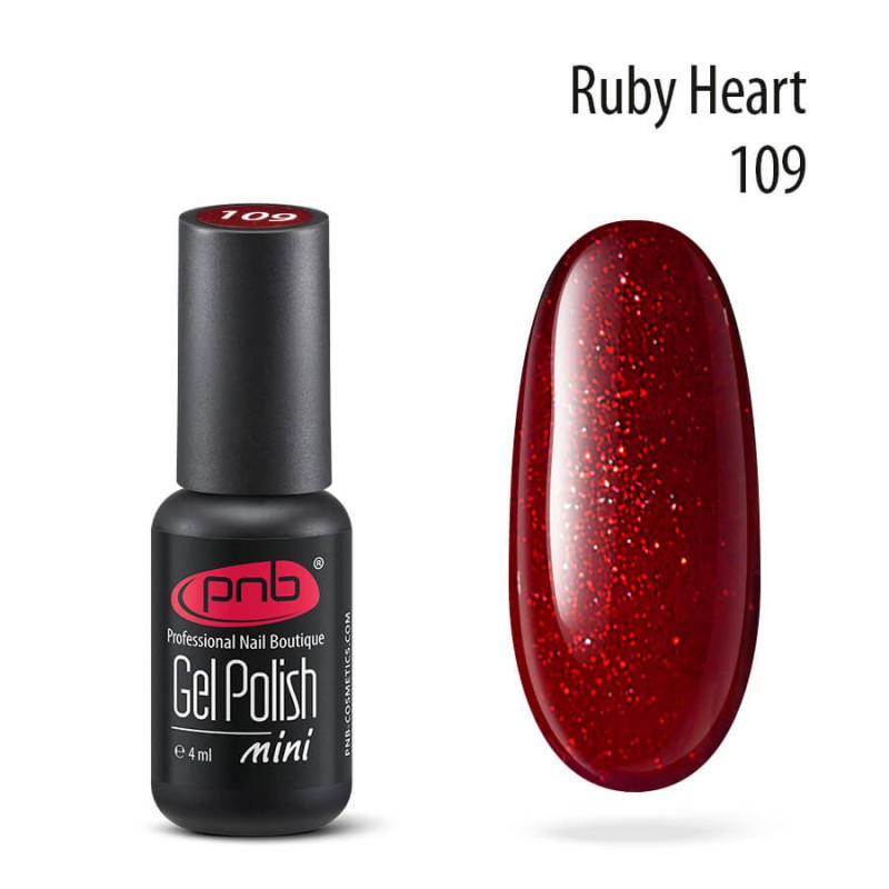 Гель-лак PNB Gel nail polish mini №109 ruby heart 4 мл