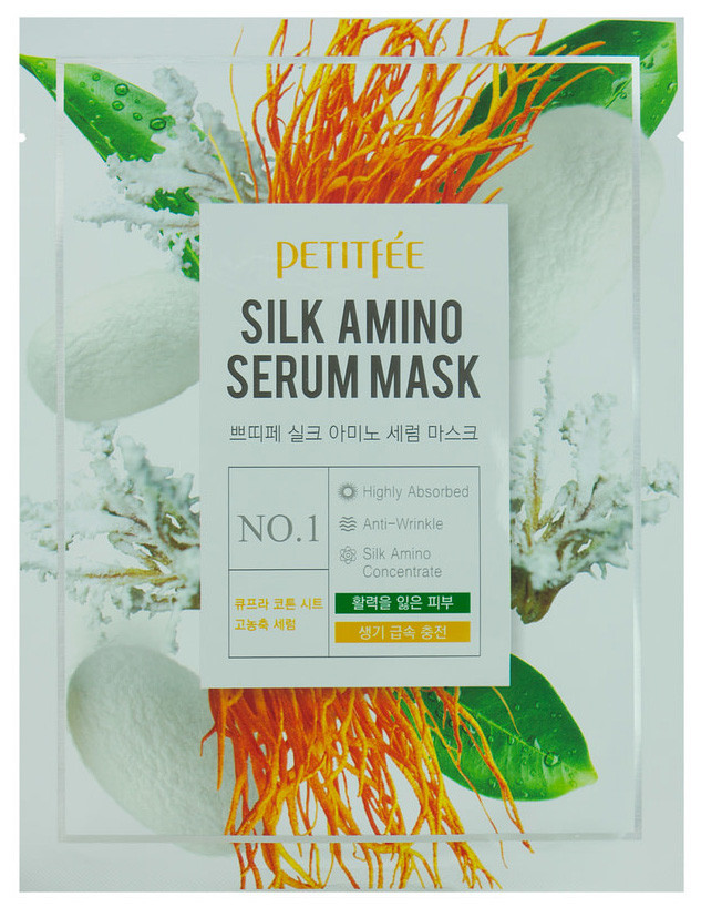 Маска для обличчя з протеїнами шовку Petitfee Silk Amino 25 мл