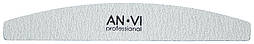 Пилка для нігтів ANVI Professional сіра напівкругла 100/100